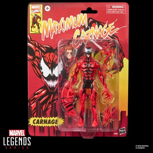 Spider-Man Maximum Carnage Marvel Legends Series Carnage Retro Cardback 6-Inch Action Figure (Pre-Order Jan 27)