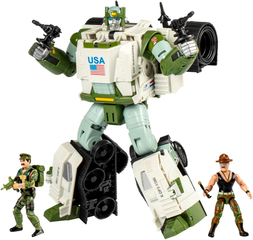 Transformers Collaborative G.I. Joe x Autobot Kup Triple T 9-Inch Action Figure, O-Ring 3.75-inch SGT Slaughter & Leatherneck Action Figures