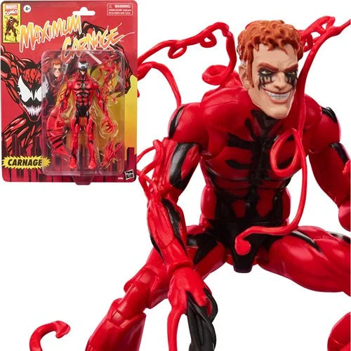 Spider-Man Maximum Carnage Marvel Legends Series Carnage Retro Cardback 6-Inch Action Figure (Pre-Order Jan 27)